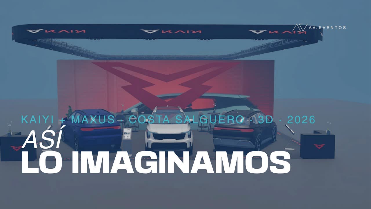 Recorrido 3D de un stand compartido por dos marcas de autos